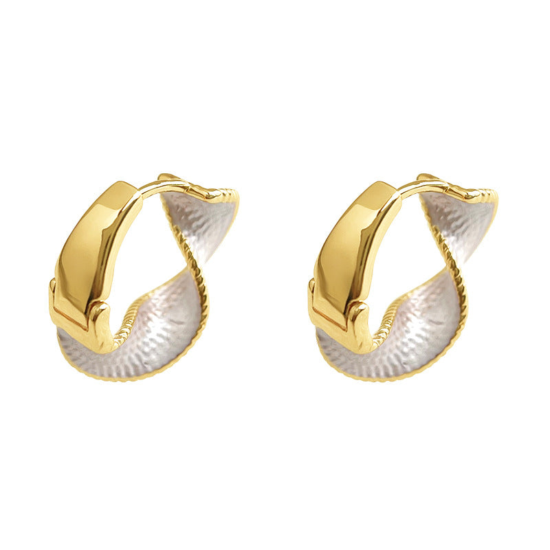 C廠【6986】時尚高級感幾何扭曲空間感手工彩繪百搭通勤新款耳環耳環飾品
25.10-5