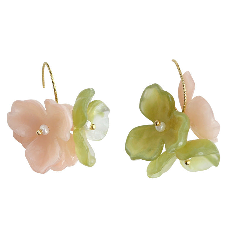 C廠【4182】森系甜美手工藝設計感夏日新款花朵耳飾女氣質優雅耳環 24.05-5