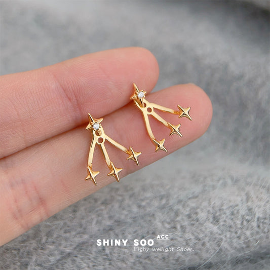 A廠【7252】原創一款兩戴時尚高級感芒星s925銀針鋯石耳飾女優雅新款創意耳環
25.12-4