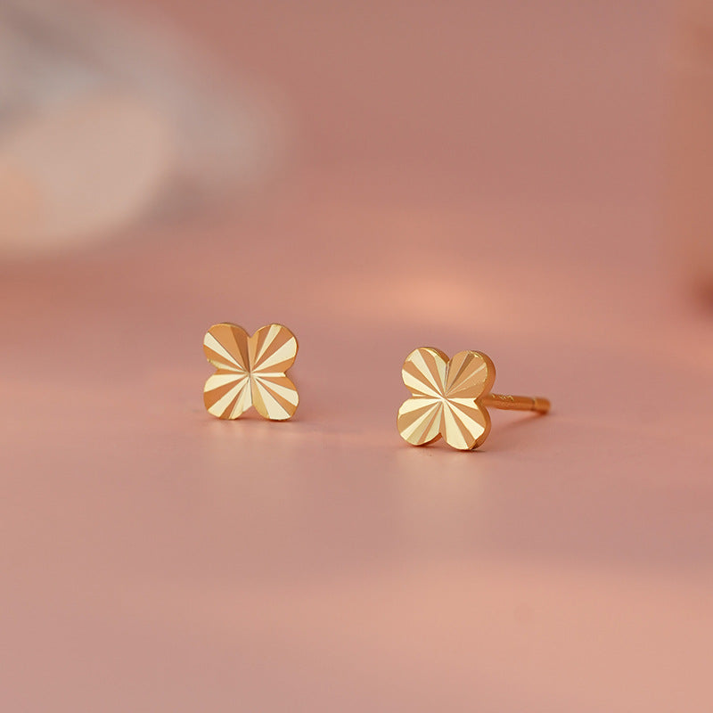 E廠【YC7997E】S999足銀個性四葉草耳環女森系甜美文藝簡約輕奢小眾獨特耳飾 25.04-1