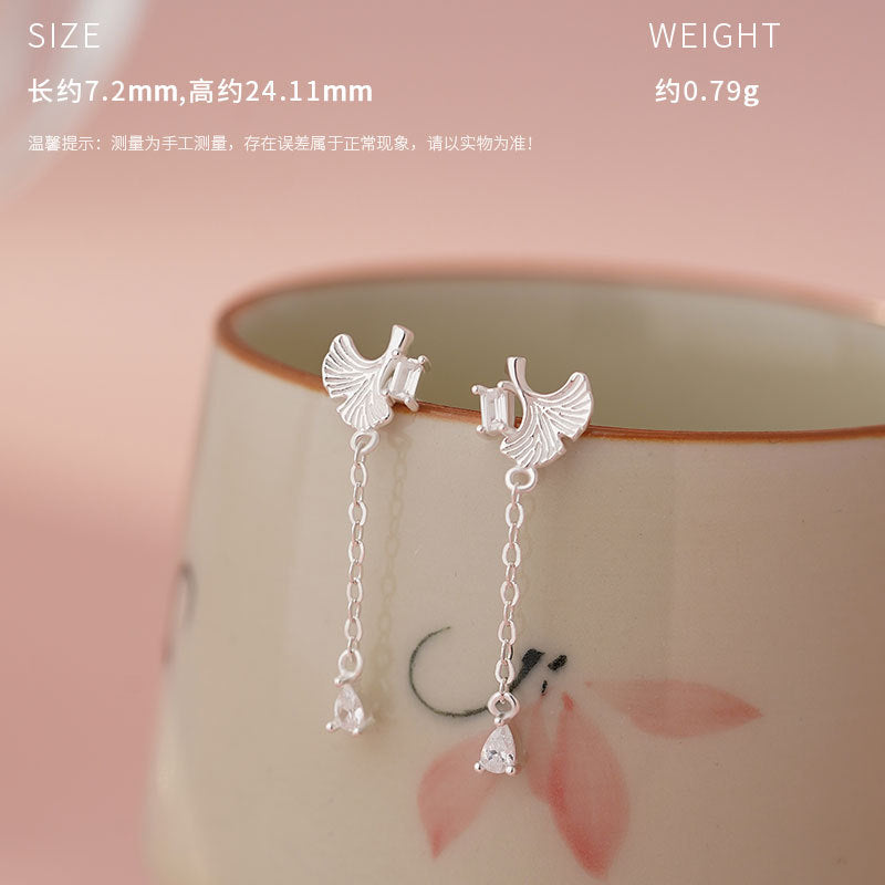 E廠【YC1357N】原創999足銀銀葉漣漪系列清新獨特溫柔小眾文藝首飾 25.04-2