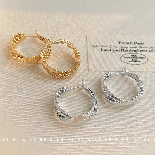 C廠【5721】時尚通勤高級感鍍14K圓形幾何百搭耳環2025年全新耳環 25.04-4