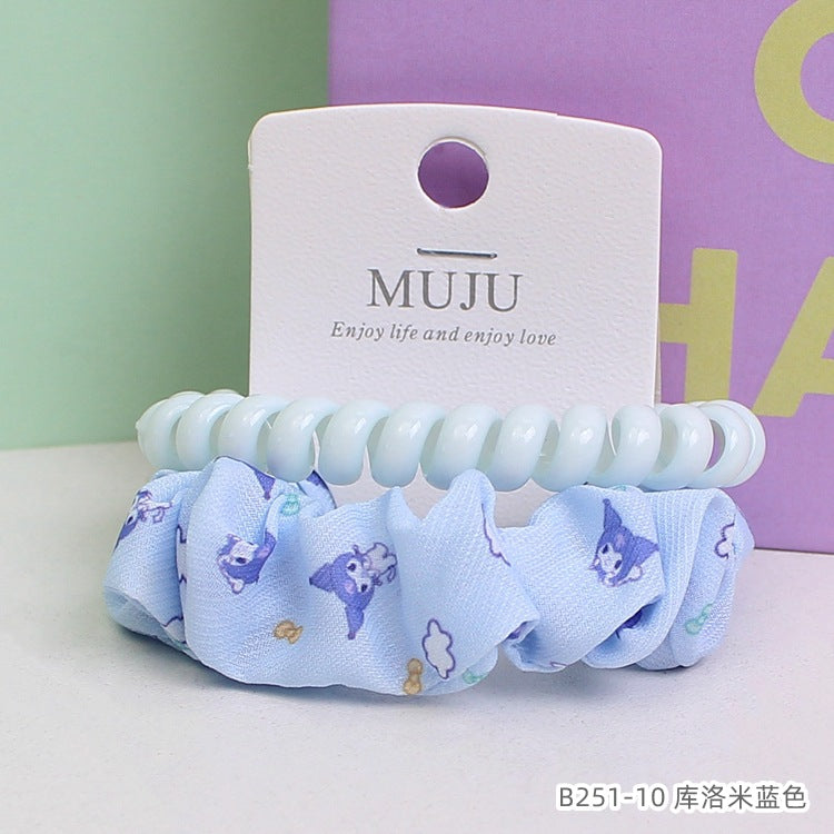 D廠【B251】韓版電話線大腸髮圈甜美2條卡裝頭繩皮筋髮飾少女馬尾髮繩 24.08-4「D廠-單筆結帳需滿,NT$600出貨(不含運費)」