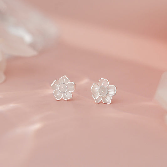 E廠【YC10063E】S999足銀花朵耳環韓系簡約日常搭配清新甜美小眾耳飾 25.06-4