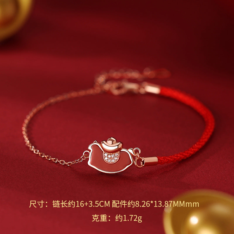 D廠【YC2459N】原創純銀S925馬上有錢項鍊本命年中式國風手鍊耳環新年首飾
25.11-4