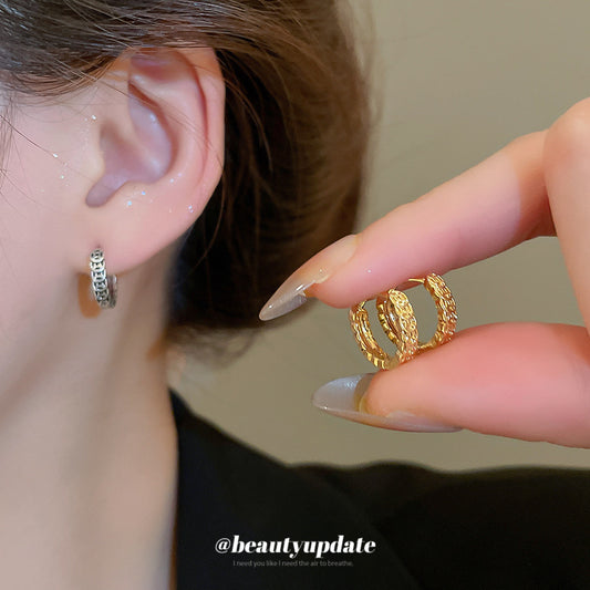 A廠【HE26085】18k真金電鍍圓形銅錢耳環個性小眾設計感耳環輕奢高級感耳飾 25.04-4