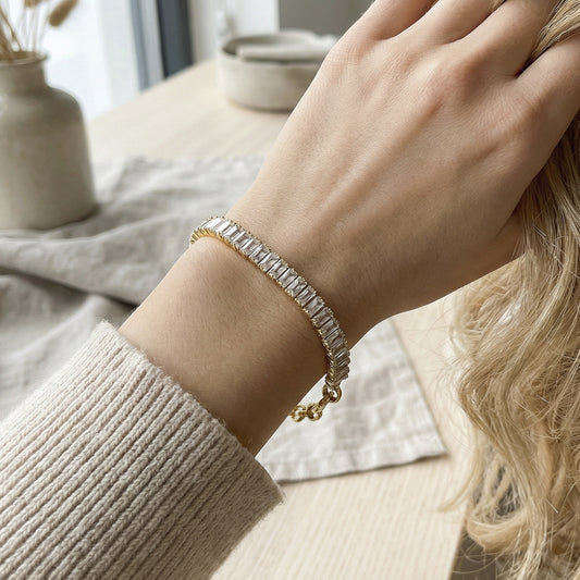 B廠【E049】歐美ins簡約設計感5A鋯石拼接鏈條時尚手鍊不鏽鋼鍍18k金跨境手飾
26.02-1