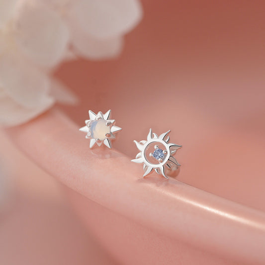 E廠【YC2711E】S999足銀小太陽不奢華螺絲耳環原創設計文藝精緻小眾耳飾 25.06-2