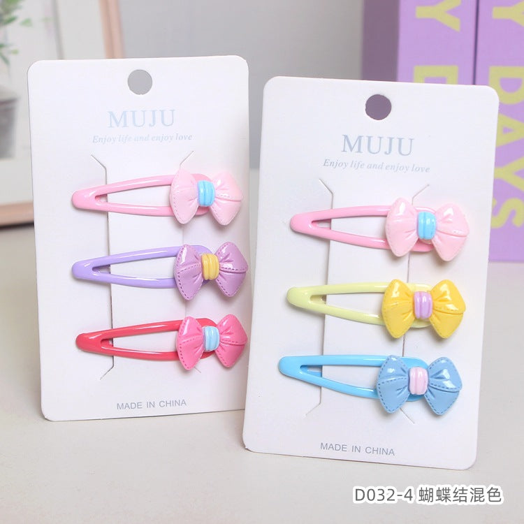 D廠【D032】甜美兒童髮夾超萌可愛卡通BB夾3隻卡裝公主邊夾仙女糖果色瀏海夾 24.03-2「D廠-單筆結帳需滿,NT$600出貨(不含運費)」