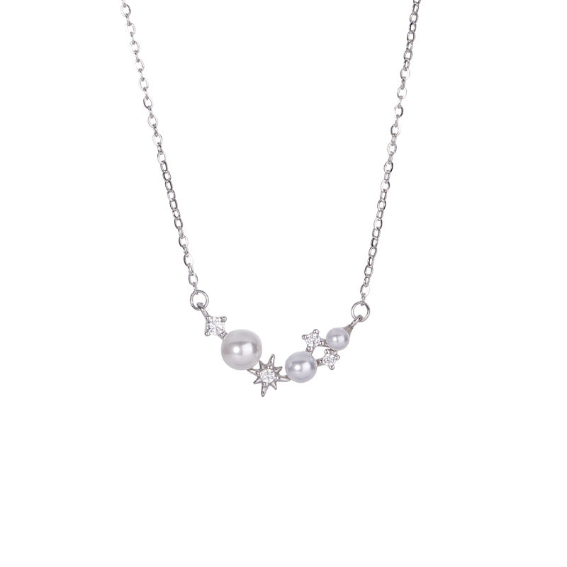 E廠【XDQ0537N】輕奢小眾仿珍珠星芒項鍊女S925純銀時尚氣質高級感微鑲鎖骨鏈
26.01-1