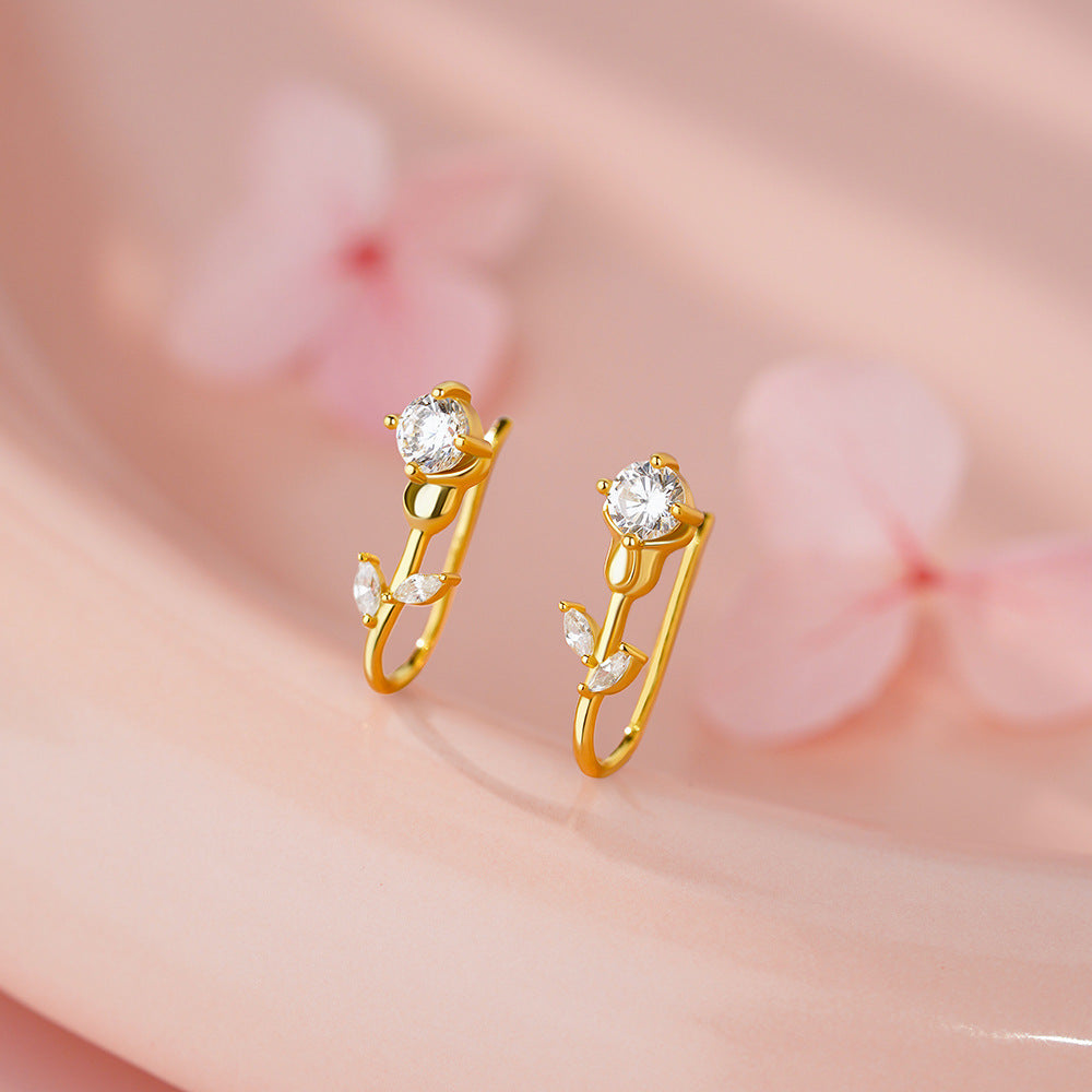 D廠【YC3928E】足銀S999高級感花鋯石耳環女輕奢清新韓風氣質小眾精緻耳飾
26.03-2