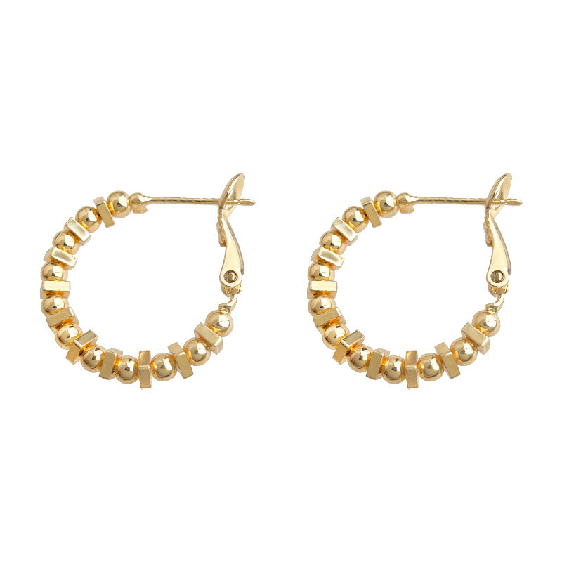 C廠【5737】時尚通勤高級感鍍14K碎銀幾兩圓幾何圓耳飾時尚百搭耳環 25.03-3