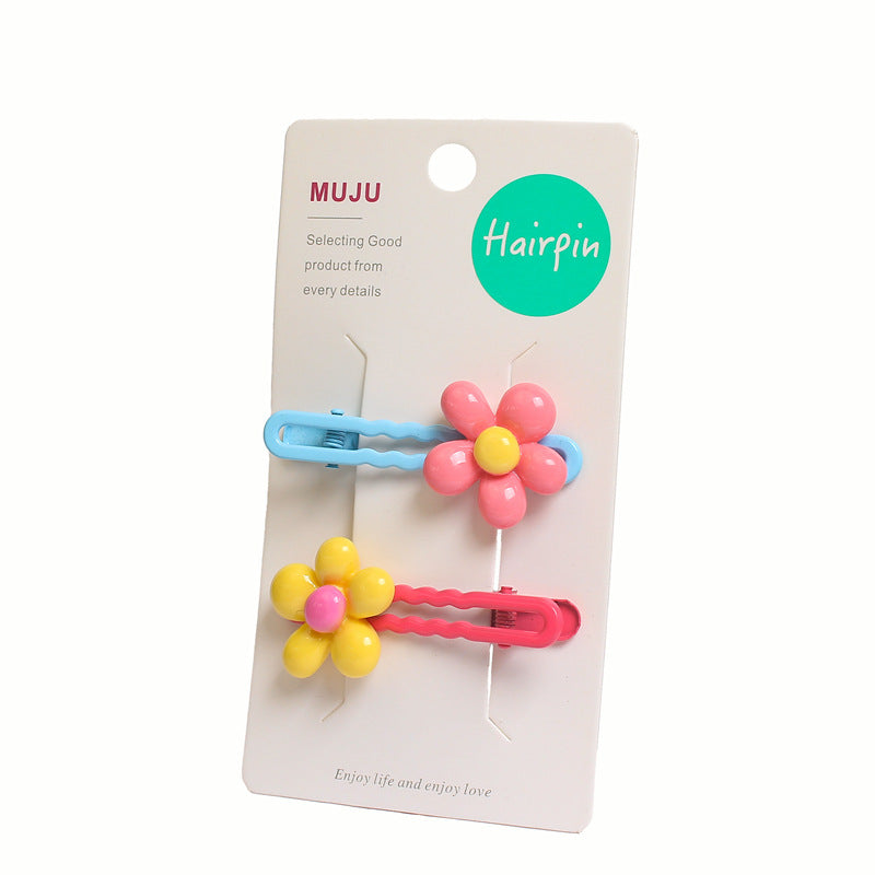 D廠【D015】兒童髮夾可愛甜美花朵碎髮夾精美2支對裝側邊夾韓版公主瀏海夾 24.03-5-ROSE MARY飾品批發「D廠-單筆結帳需滿,NT$600出貨(不含運費)」