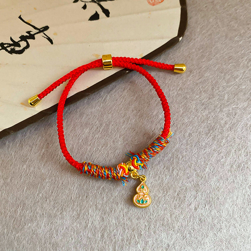 A廠【HB3335】新中式滴油菱形福字新年紅繩手鍊時尚百搭手繩手環輕奢高級感手飾 24.12-3