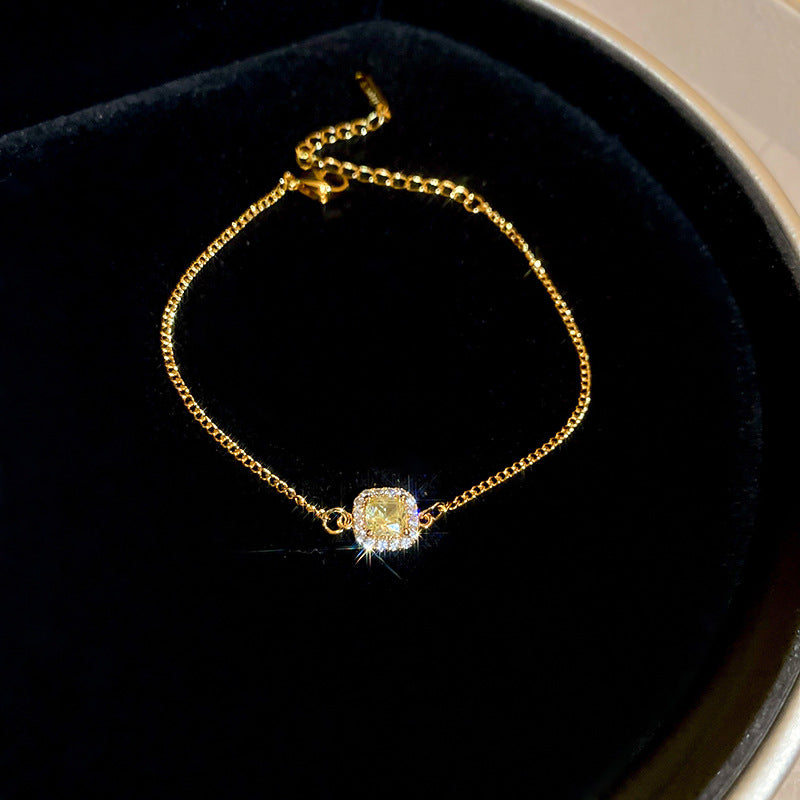 A廠【HB3537】24k真金電鍍沙金鋯石銅錢手鍊女新中式氣質手環輕奢高級感手飾女 25.03-1