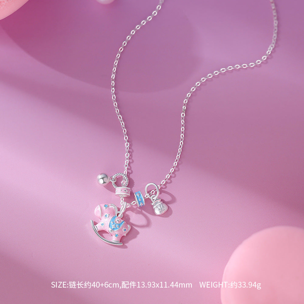D廠【YC1589N】原創足銀S999搖搖馬項鍊女生肖馬多巴胺童趣國風創意鎖骨鏈
25.11-4