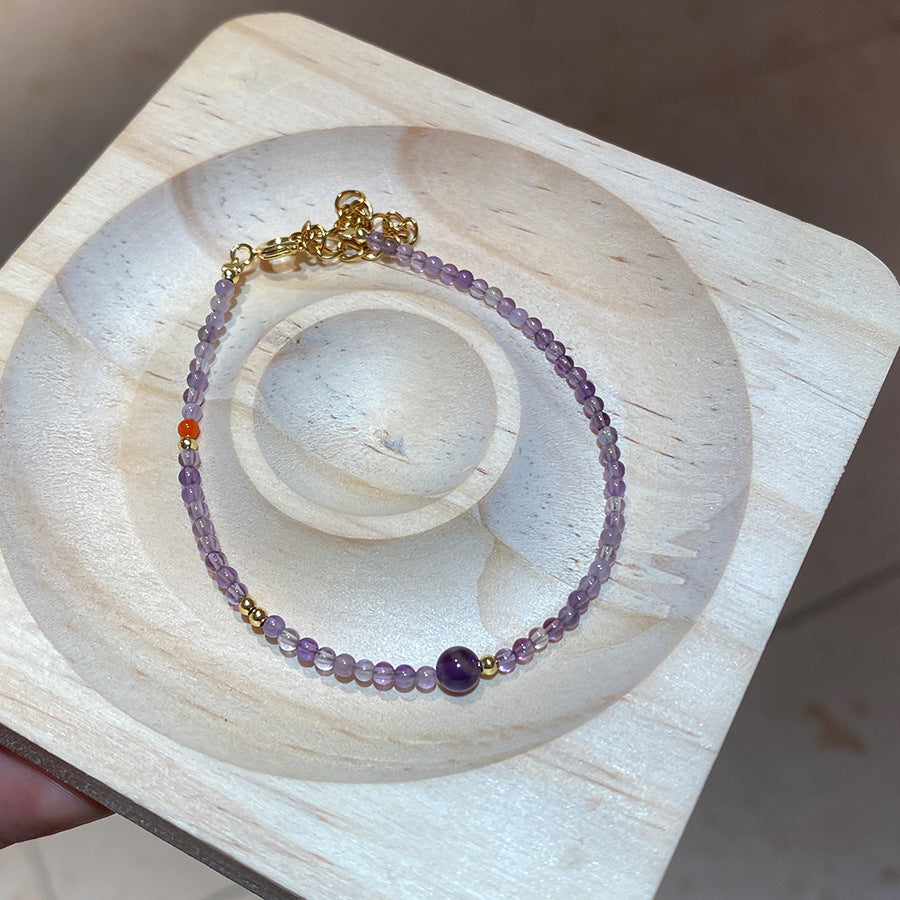 A廠【HB3607】天然南紅黃水晶串珠手鍊輕奢古風小清新手串新中式高級感手飾 25.03-4