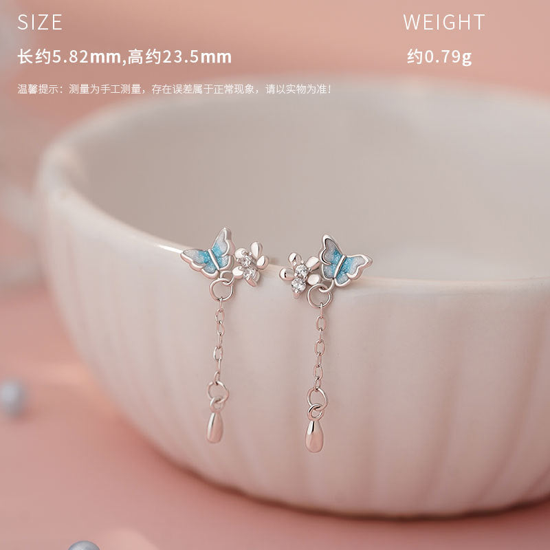 E廠【YC1116N】原創S999足銀花蝶語系列套裝設計感新款文藝森系鎖骨鏈 25.04-3