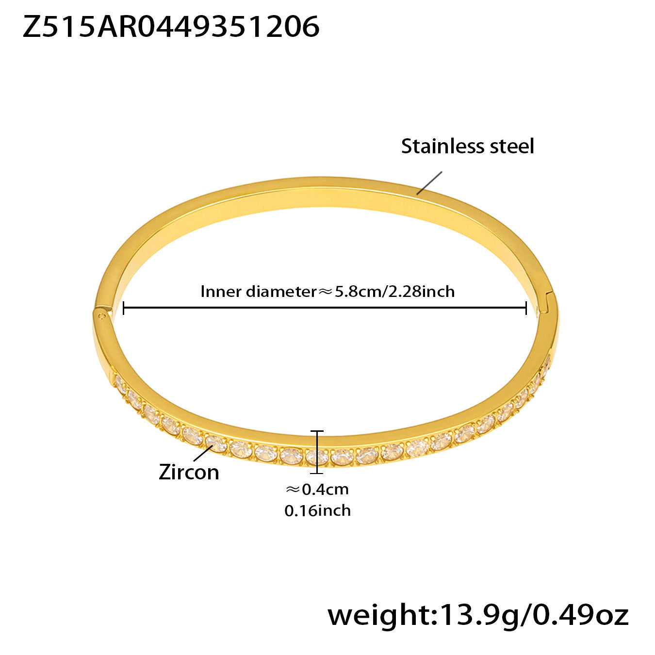 B廠【Z512】不鏽鋼單排鑽鋯石卡扣手鐲組合歐美時尚潮酷手飾鍍18k金不掉色
25.12-2