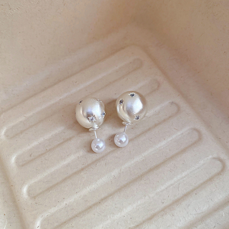 A廠【HE24858】925銀針鋯石珍珠兩戴式耳環輕奢高級感精緻時尚氣質耳環百搭耳環 25.02-3