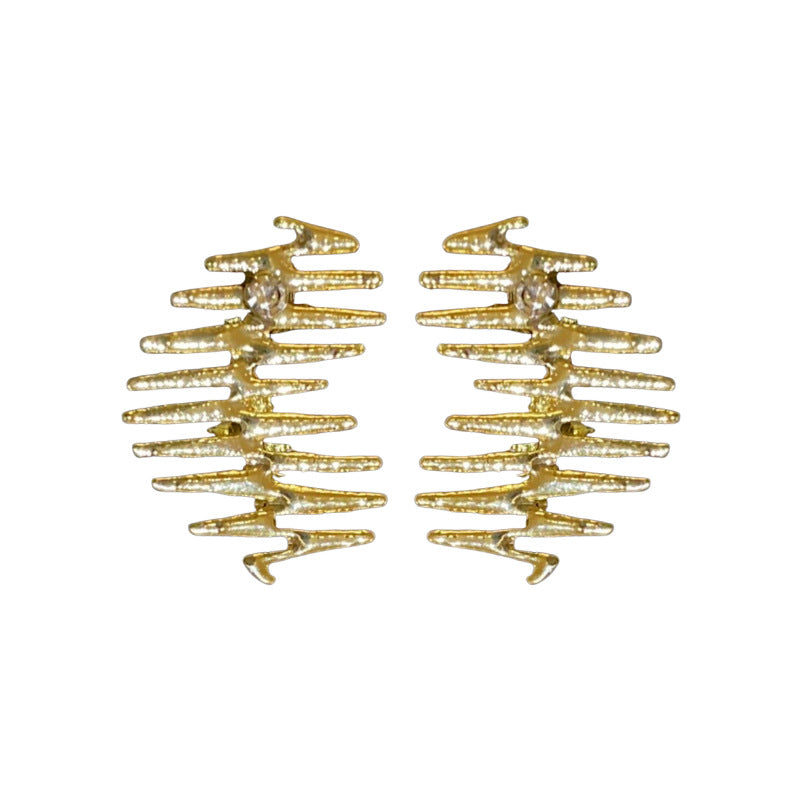 A廠【HE22384】925銀針鑲鑽心電圖波動愛心耳環精緻高級感耳環潮流創意設計感耳飾女 24.09-2