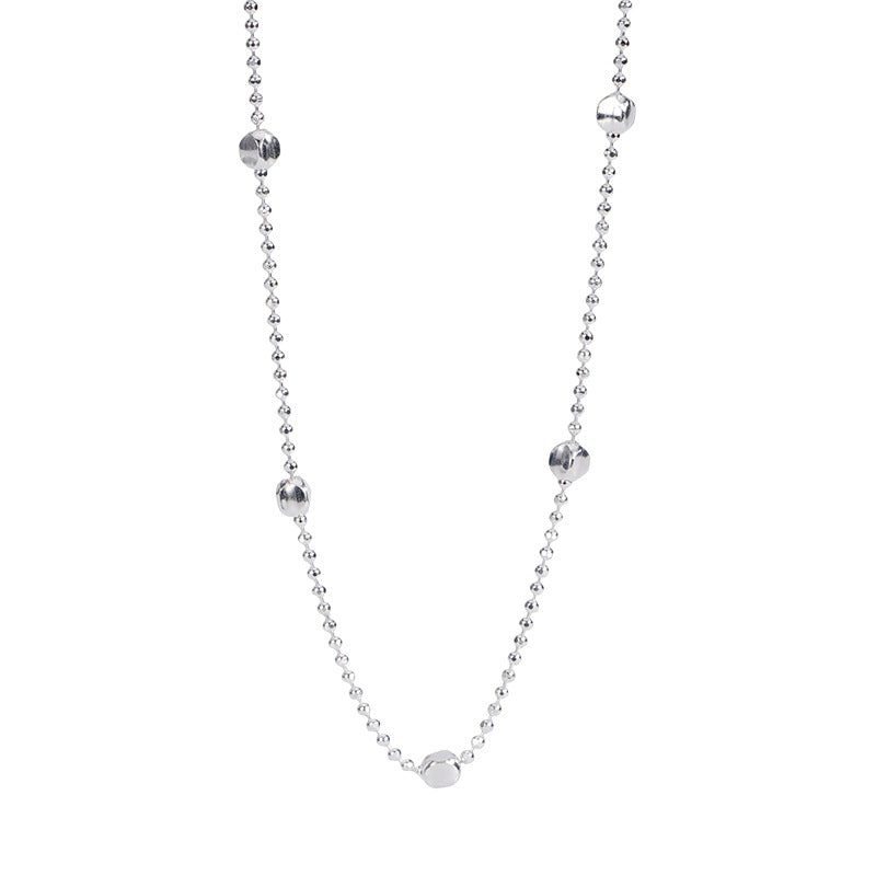 F廠【DQ0195N】S925純銀義大利閃光小方塊項鍊女ins時髦極簡閃珠疊戴鎖骨鏈 25.02-3