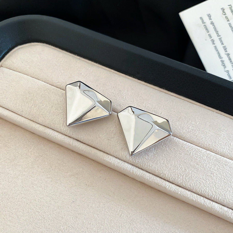 A廠【HE28830】925銀針歐美跨境鑽石形金屬耳環時尚簡約百搭耳環耳墜小眾設計感耳飾
25.10-1