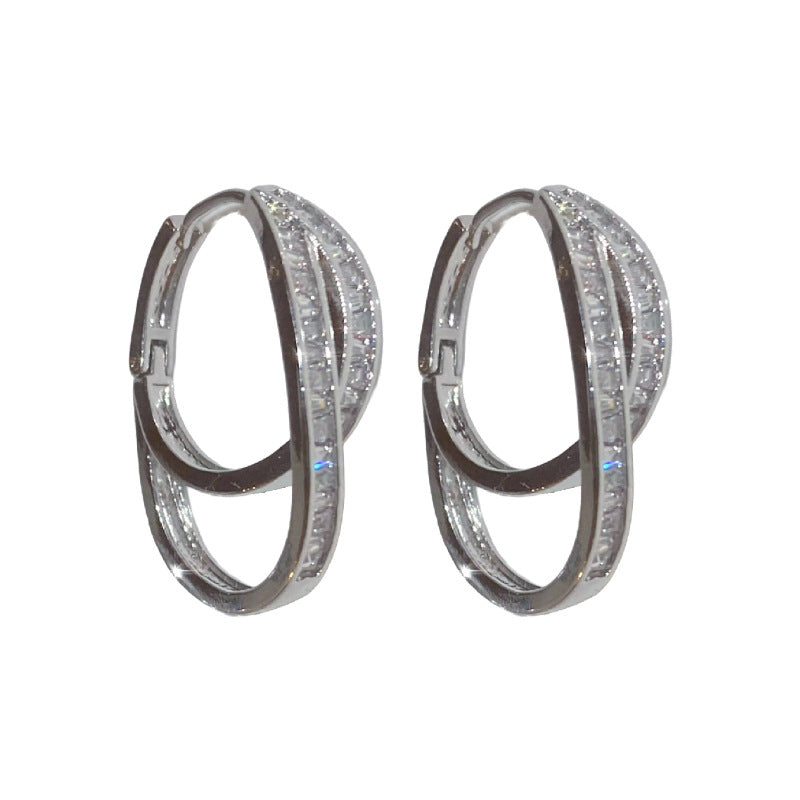 A廠【HE22818】跨國設計感不規則鋯石幾何耳扣歐美時尚通勤耳環精緻高級感耳飾女 24.10-2