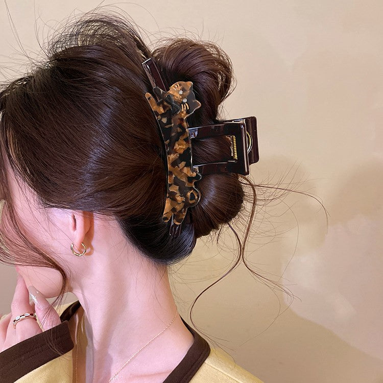 C廠【X94】豹紋貓咪抓夾髮夾女2026新款高級感大號後鯊魚夾後腦勺顯髮量髮飾
26.04-3
