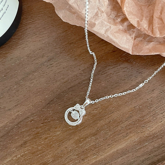 F廠【DQ1776N】足銀999日韓時尚蝴蝶結靈動項鍊高級感在逃公主圓環鎖骨鍊女 25.04-4