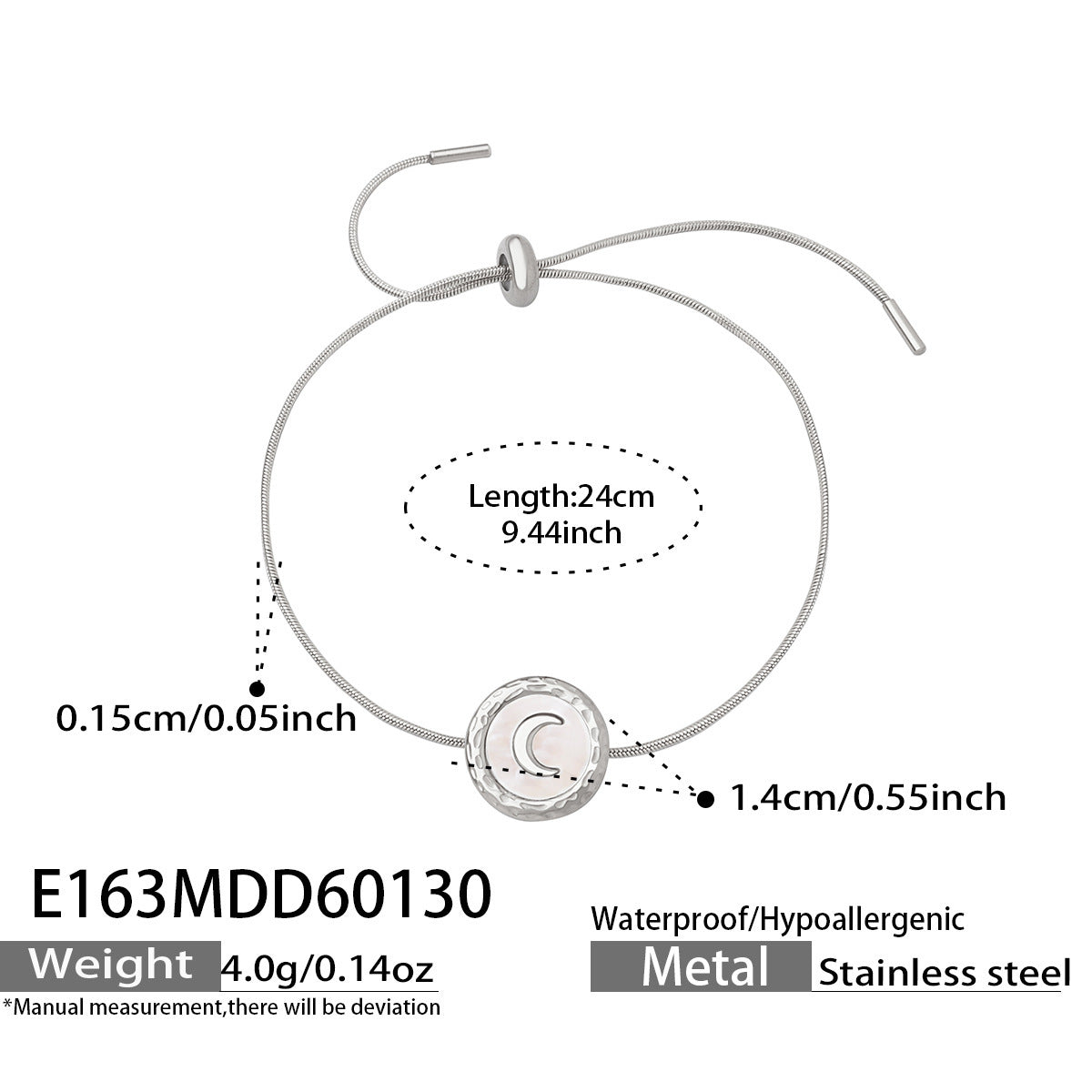 B廠【E163】跨國熱銷白貝母月亮手鍊 chic輕奢小眾設計感潮手鍊時尚氣質手飾
26.02-1