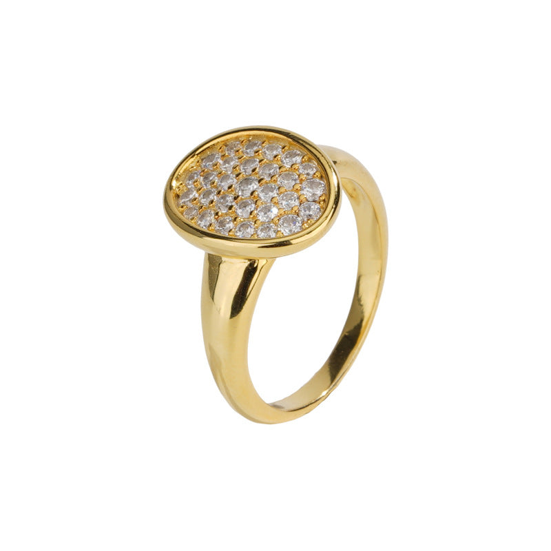 F廠【DQ8118R】Vintage中古風橢圓滿鑽戒指S925純銀輕奢高級感鑲閃鋯指環女 25.03-2