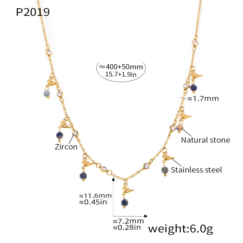 B廠【F008】ins跨境熱銷不銹鋼雙重水滴吊墜耳環淡水珍珠項鍊飾品組合 25.01-4