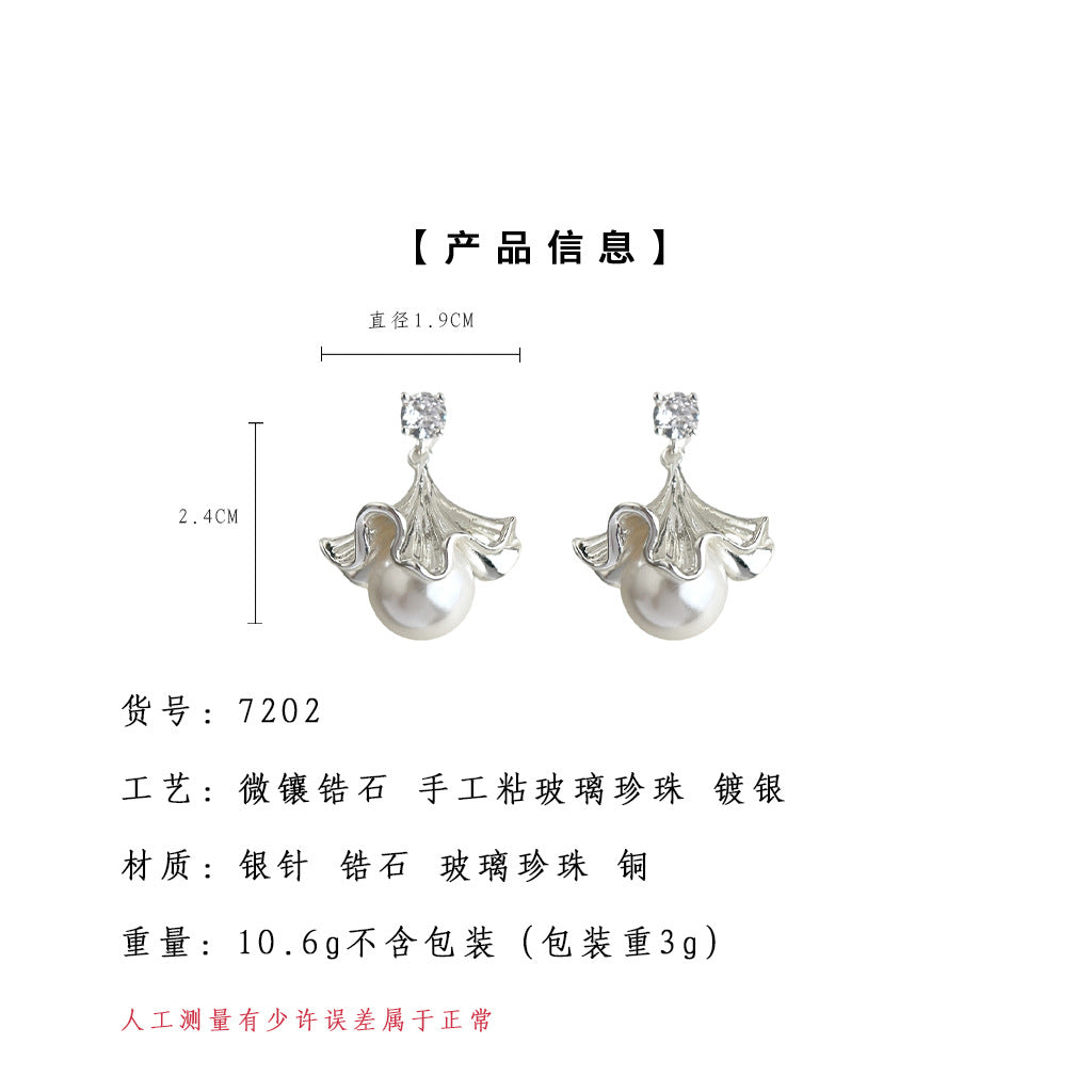 A廠【7202】小眾裙邊裙擺925銀針鋯石花朵新款個性清新甜美耳飾耳環 飾品
25.12-1