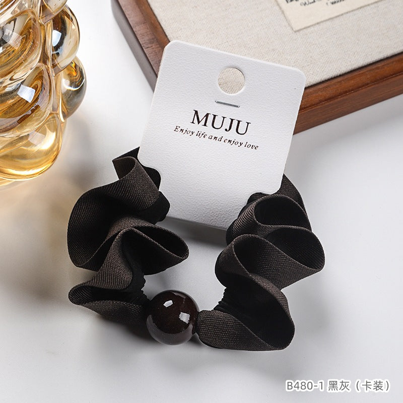 D廠【B480】卡裝高級感髮繩時尚圓珠寬邊大腸圈頭繩條碼髮飾高彈性馬尾皮筋
 25.10-5「D廠-單筆結帳需滿,NT$600出貨(不含運費)」