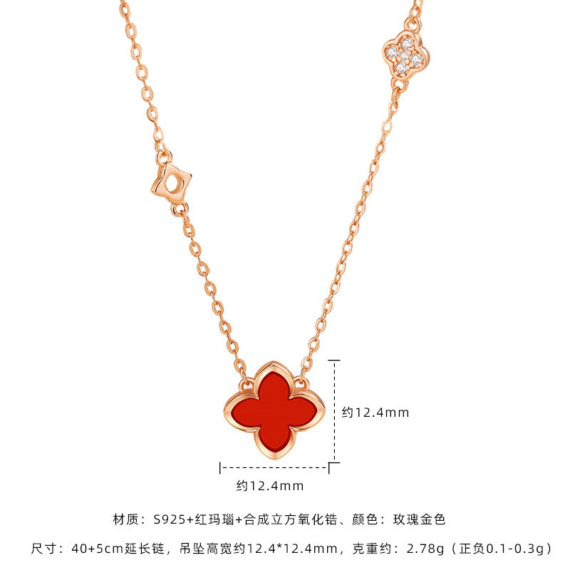 F廠【DQ2216N】原始設計四葉草合集幸運四葉草項鍊女五花瑪瑙手鍊高級感耳飾
25.08-5