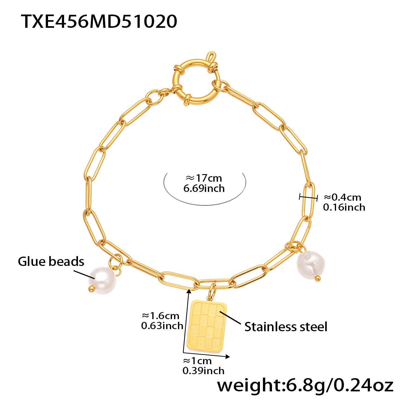 B廠【TXP456】不鏽鋼異形膠珠圓牌女王DIY多配件珠寶扣手鍊項鍊飾品套裝
25.10-5