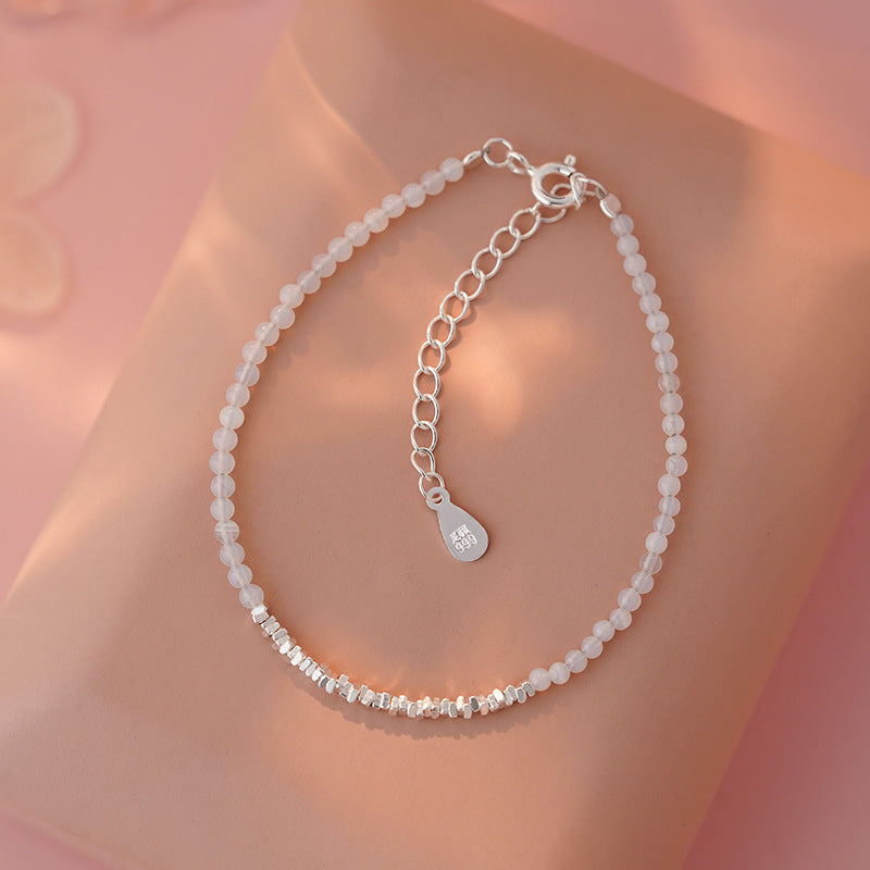 E廠【YC5270SL】S999足銀瑪瑙手鍊情侶手鍊簡約氣質獨特時尚文藝送禮手飾 25.03-4