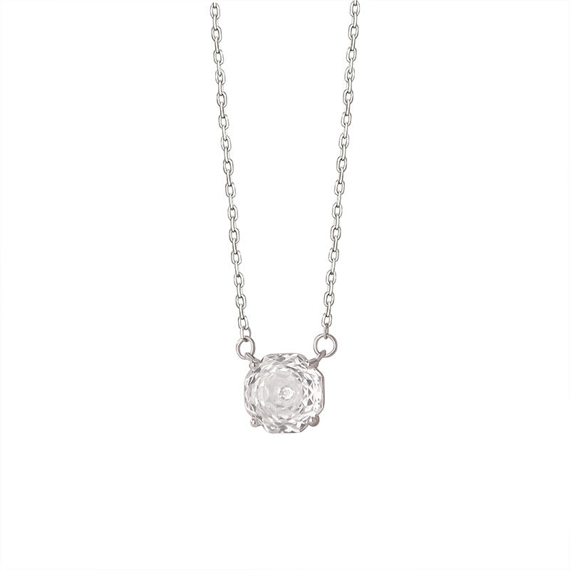 D廠【YC0163N】純銀S925玫瑰切白鑽方形項鍊簡約輕奢高級感法式清新小眾項鍊
26.03-2