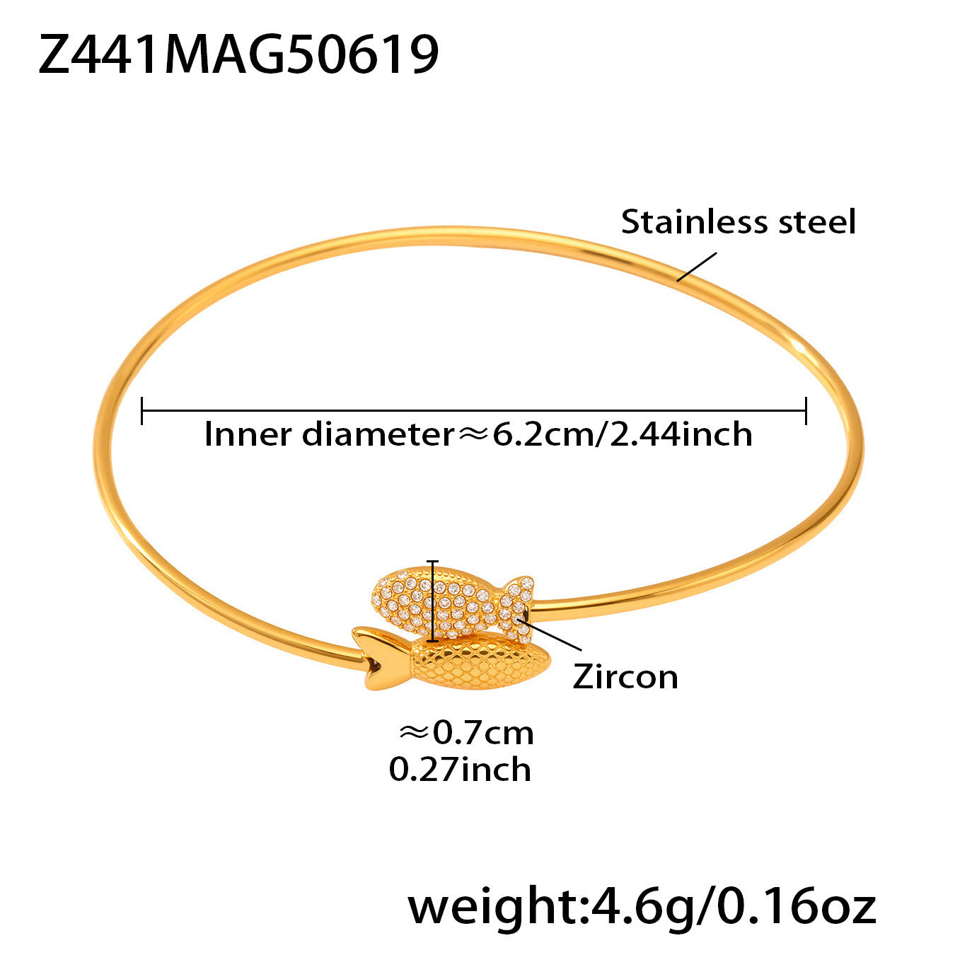 B廠【Z440】海洋沙灘風幾何海星造型鑲5A鋯石開口手鐲不鏽鋼鍍18k真金 25.06-4
