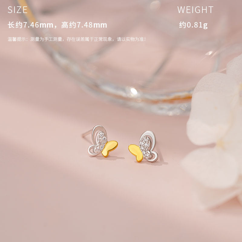 E廠【YC3578N】原創S999足銀蝶翼蛻光系列三件套清新韓風時尚獨特首飾 25.05-3