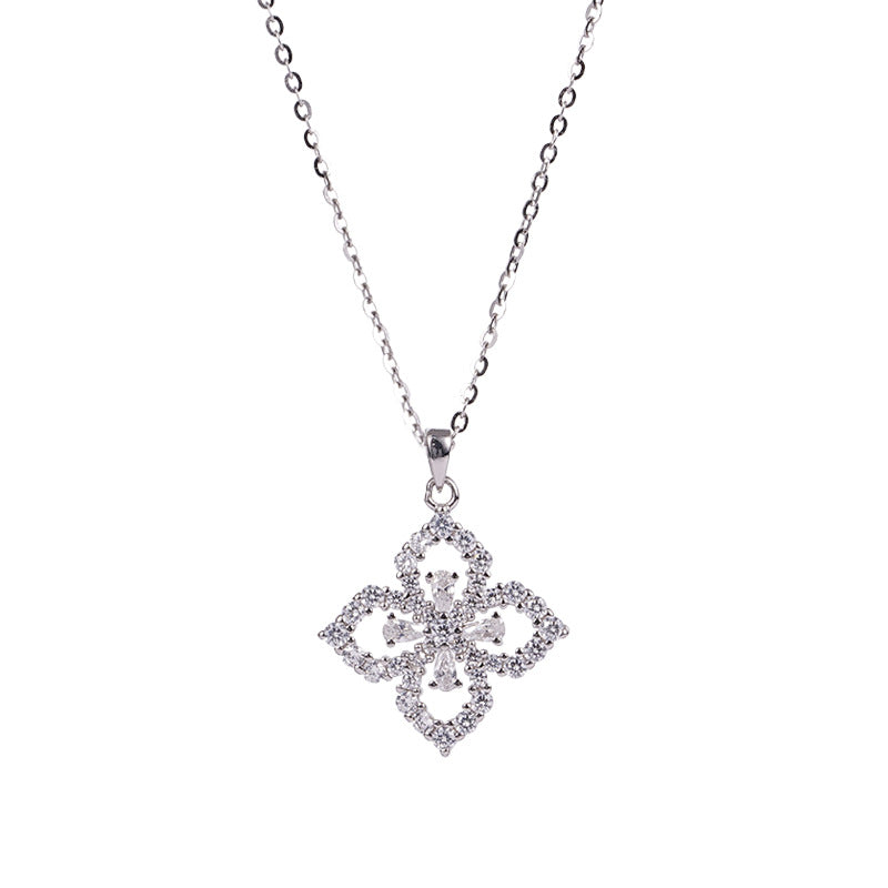 F廠【DQ1254N】S925純銀閃耀四葉草項鍊女輕奢高級感鋯石花朵氣質鎖骨鏈配件
25.10-1