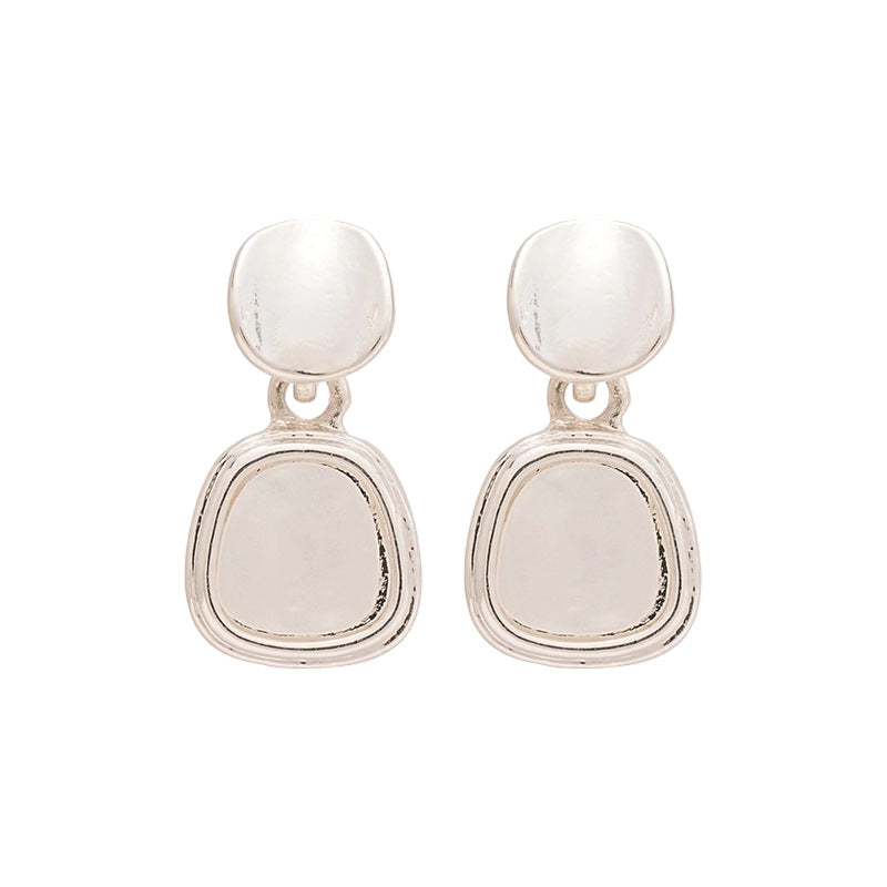 A廠【HE25400】925銀針簡約方形醋酸板耳環跨境時尚通勤耳環輕奢高級感百搭耳環 25.03-3