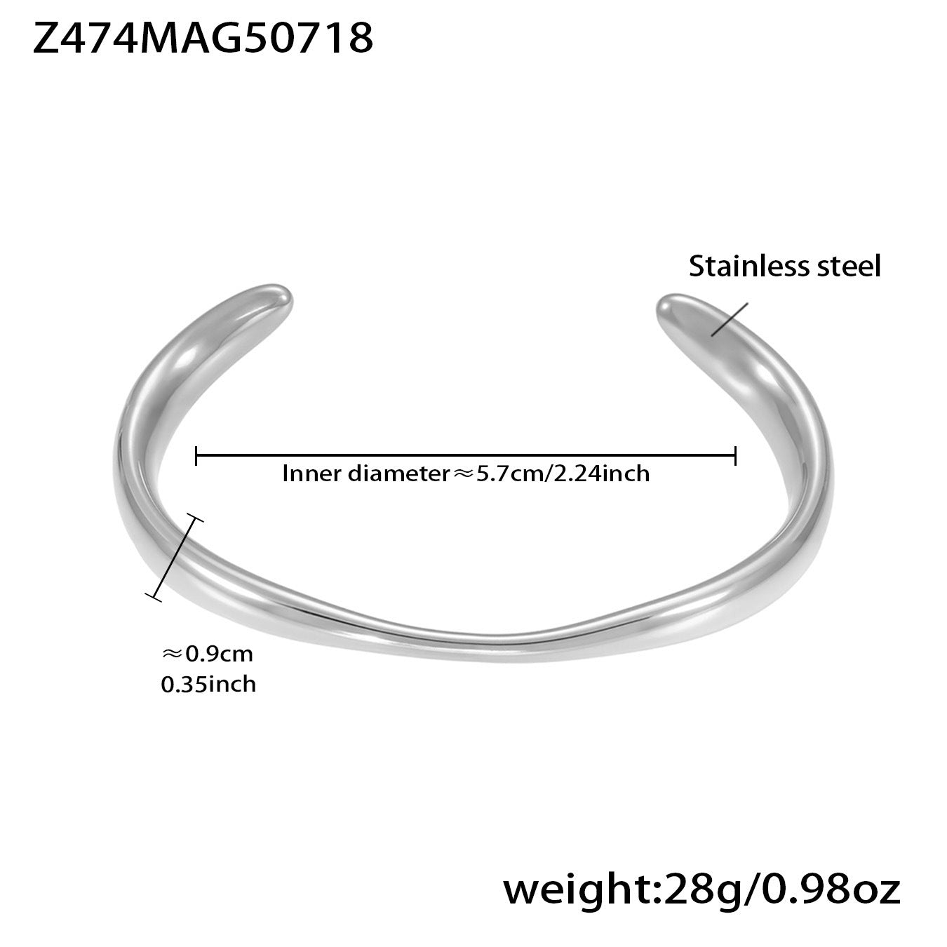B廠【Z473】不鏽鋼幾何扭結卡扣手鐲鍍18k真金雙環百搭Z字造型個性手鐲 25.07-4
