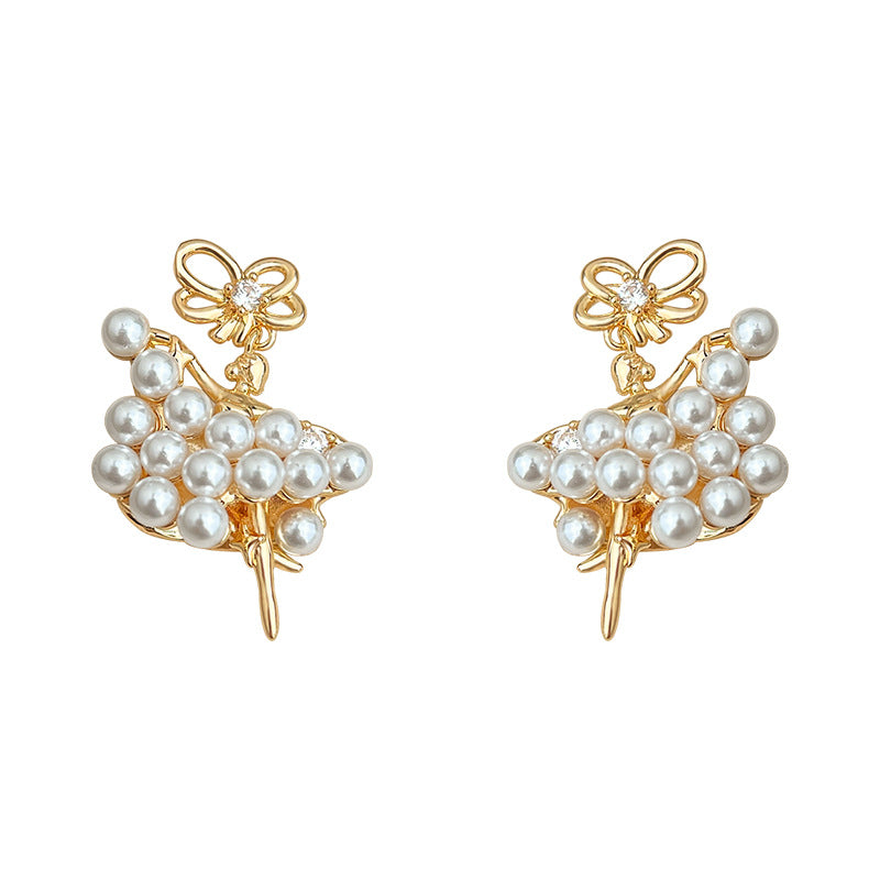 A廠【6848】芭蕾女孩~原創設計優雅氣質唯美小眾新款清新甜美小香風耳飾耳環
25.10-3