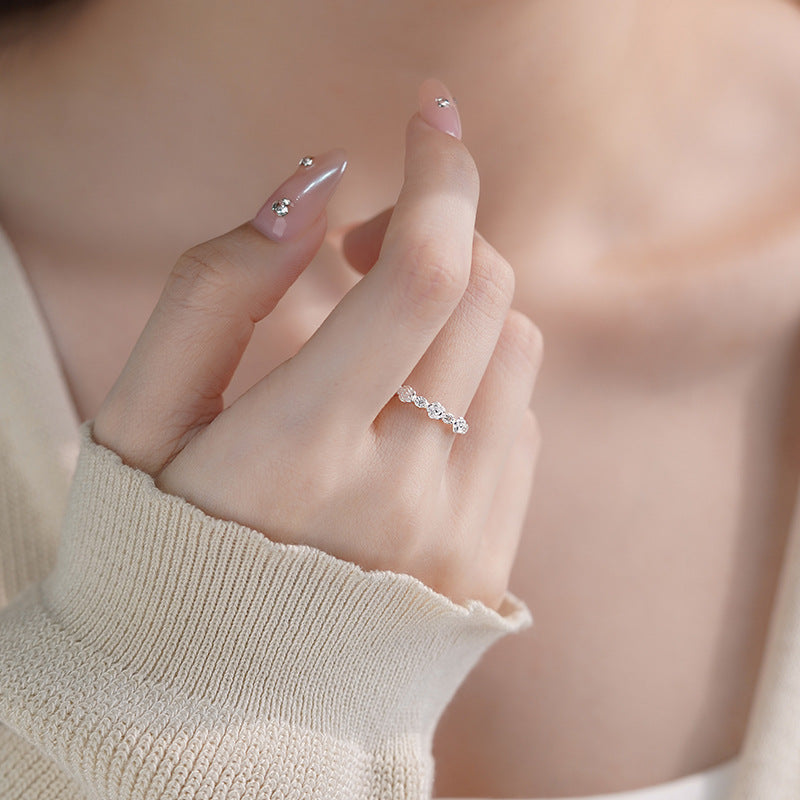 E廠【YC4374R】S925純銀蝴蝶結戒指搭配甜美多款式精緻韓風可愛公主手飾 25.03-3