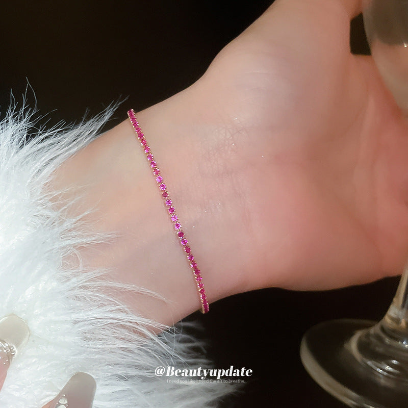 A廠【HB3341】歐美方形鋯石簡約手鍊女時尚氣質百搭手環ins小眾高級感手飾 24.12-3