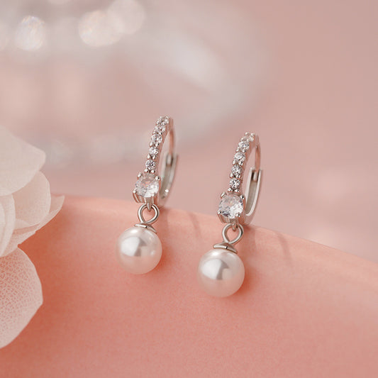 E廠【YC2182E】S999足銀日珍珠耳扣女簡約可愛輕奢迷你小耳環骨耳飾 25.06-4