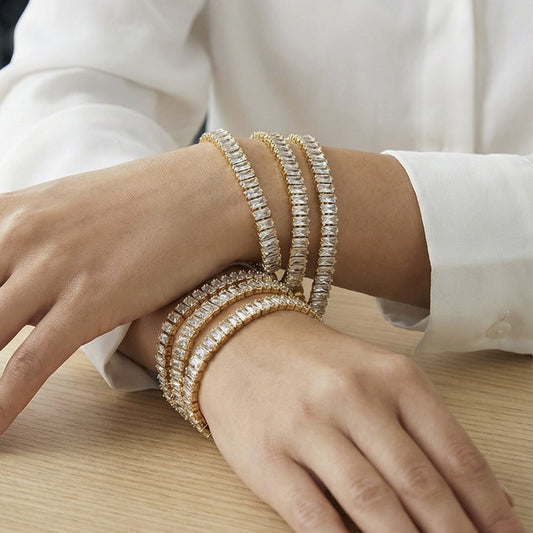 B廠【E036】歐美高級感時尚鑲嵌鋯石鏈手鍊個性鎖頭卡扣設計手飾不銹鋼鍍金
26.02-1