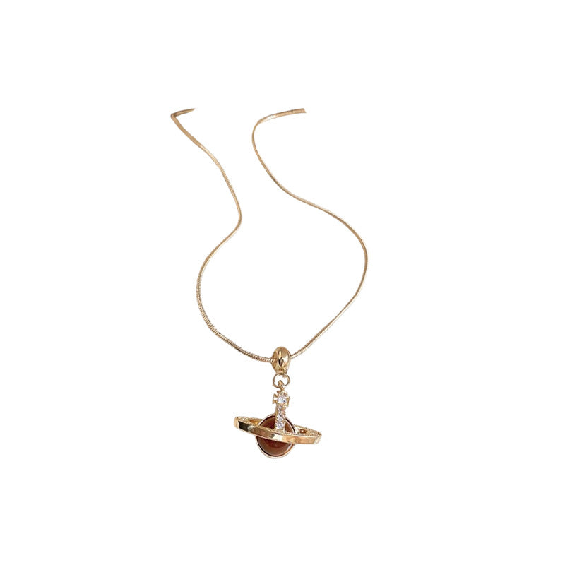 A廠【HN7915】跨境鋯石星球樹脂項鍊女秋冬時尚百搭毛衣鏈小眾氣質輕奢飾品配件 24.12-1